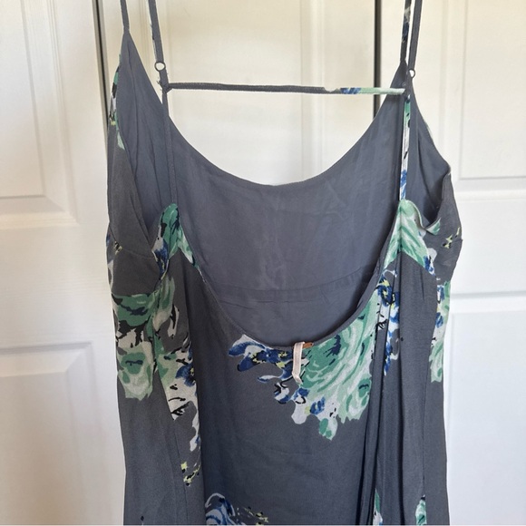 FREE PEOPLE Faded Bloom Printed Slip Dress in gray floral size small - Picture 4 of 10